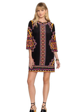 Jade Johnny Was Dress Medium NEW Silk Blend Lunna Shift Mini Kalessa Bohemian